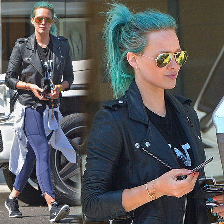 Hilary Duff Shopping con il nuovo look blu sirena