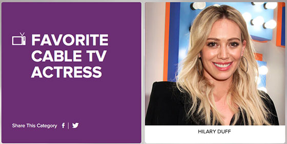 Hilary Duff People's Choice Awards Miglior Attrice