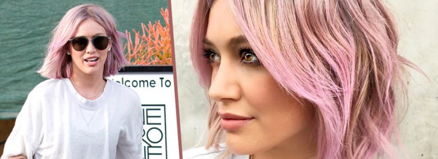 Nuovo Look Hilary Duff capelli rosa
