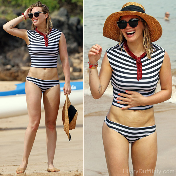 Foto Hilary Duff sexy in costume a Malibu