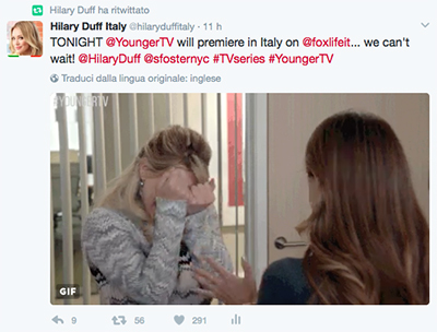 hilary duff retweet hilary duff italy younger serie tv